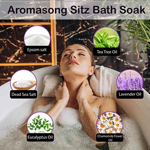 Aromasong Sitz Bath Soak 2lb ? Sitz Bath Salt for Hemorrhoid & Postpartum Care ? Dead Sea & Epsom Salt Soak with Lavender, Chamomile & Tea Tree ? Natural Sitz Bath Salts ? Made in USA