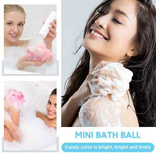 CHENGU 50 Pack Loofah Sponge Bath Sponge Shower Loofah Mesh Shower Ball Bath Pouf Wash Body Puff for Women Men, 30 g(Multicolor,Classic)