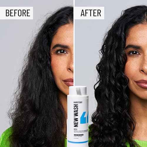 Hairstory New Wash (RICH) Hair Cleanser & Conditioner, 20oz Pouch, Extra Moisturizing, Improves Softness, Natural Ingredients, Protects Color & Eliminates Frizz, Sulfate & Paraben Free