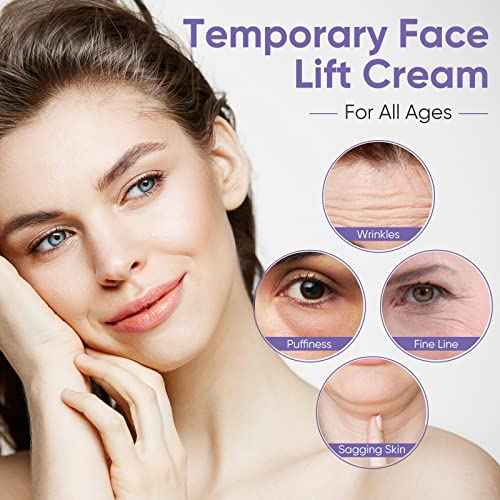 Instant Face Lift Cream, Natural Effective Wrinkle Cream to Tighten Skin, Instant Lift Serum Visibly Firming Wrinkles and Sagging Skin, Smooth Fine Lines for Face & Neck-1.7 Oz