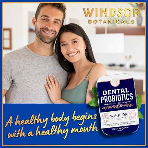 Dental Probiotics for Teeth and Gums - Oral Probiotics for Mouth Bad Breath - 3BN CFU Lactobacillus Salivarius Tablets Paracasei Rhamnosus Streptococcus - 90 Chewable Dental Probiotic in Travel Tins