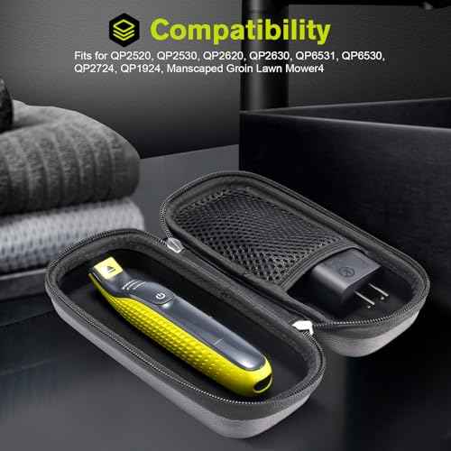 ProCase Hard Travel Carrying Case for Hybrid Electric Trimmer and Shaver, Portable Hybrid Razor Organizer Storage Bag Fit QP2630 QP2620 QP2530 QP2520 and Accessories -Carbon