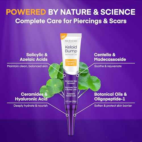 Keloid Bump Gel, Scar Prevention, Skin Renewal, Advanced Silicone Keloid Cream for Piercing Bumps 0.71 oz (1 Pack)