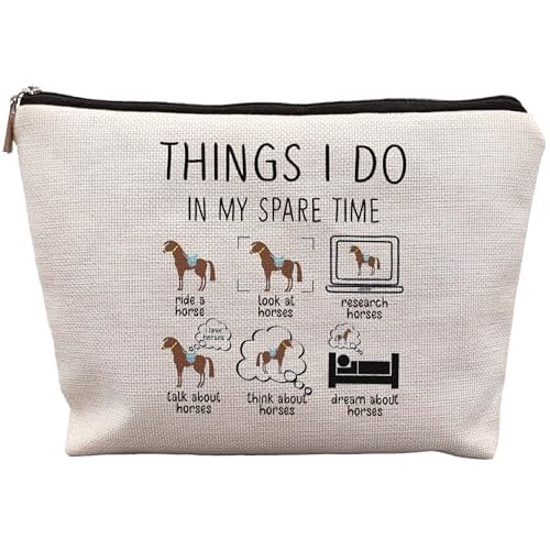 Horse Makeup Bag,Horse Stuff,Horse Gifts For Women,Cowgirl Gifts,Gifts For Horse Lovers,Animal Lovers Gifts For Women,Things I Do In My Spare Time Makeup Bag