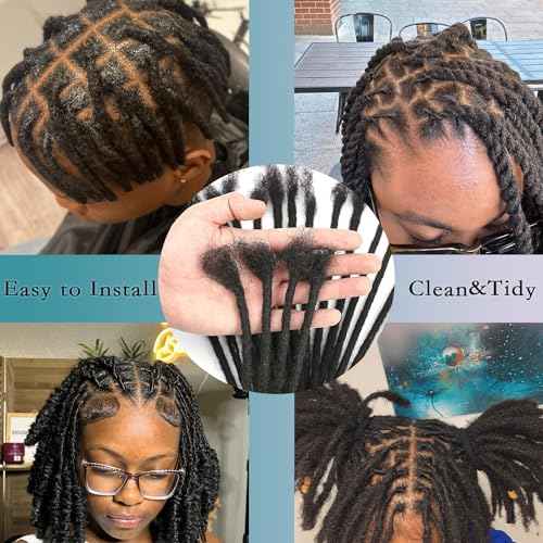 Human Hair Loc Extensions 8 Inch 70 Str Dreadlock Extension Human Hair 100% FUll Handmade Dread Extension for Man/Woman/Kids Locs Can be Curly and Dyed(0.4cm)