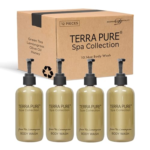 Terra Pure Body Wash | Spa Collection | Hotel Amenities in Pump Bottle | 10.14 oz. / 300 ml (Case of 12)