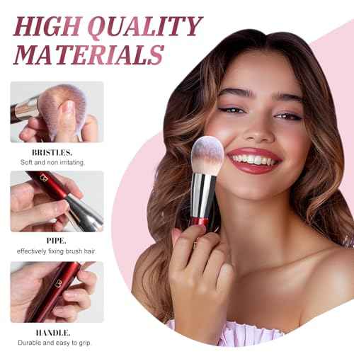 BS-MALL Foundation Makeup Brush & Powder Brush ? Professional and Durable 8-piece Set with 4 Mini Makeup Sponge 2 Triangle Powder Puff, Comes with Storage Barrel (withTravel Case)