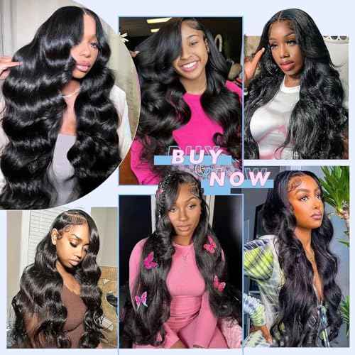 Glueless 13x6 Lace Front Wigs Human Hair Body Wave Pre Plucked Pre Cut 200% Density Ear-To-Ear Frontal Wigs Human Hair Wear and Go Glueless Drawstring Wig 24 Inch