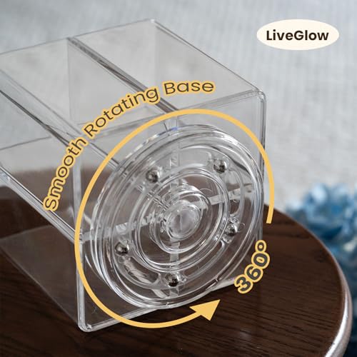 Clear Makeup Brush Holder,Acrylic Rotating 360¡ÆMakeup Brush Organizer,Pen holder with 4 Grids,Makeup Holder for Courtup,Containers for Desk,1pc
