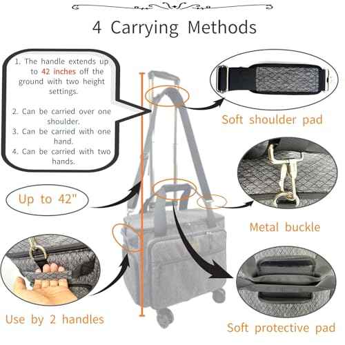 BaltFrist Rolling Makeup Bag with 4 Removable Bags£¬Rolling Makeup Case with 5pcs 360¡ÆRotating Wheels,Makeup Artist Travel Bag with Brushes Storage Section£¬Black Diamond Grid