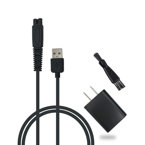 Charger Compatible for Freebird Head Sharver Shaving Kit Electric Razor, USB Charging Cord and Power Adapter, with Cleaning Brush