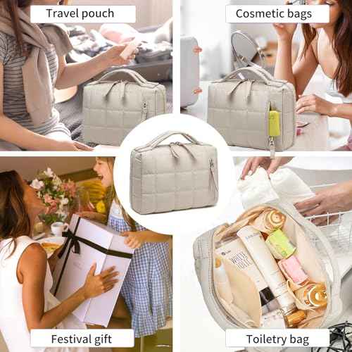 Bluboon Makeup Bag Zipper Pouch Travel Portable Cosmetic Bag Organizer for Women and Girls