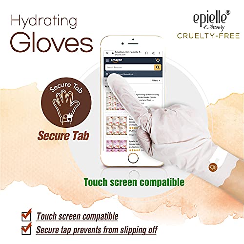 Epielle Hydrating Hand Mask 6 Pairs, Deep Moisturizing Gloves for Dry, Cracked Hands, Self Care Gifts for Women, Spa Kit, Stocking Stuffers, Thanksgiving Essentials