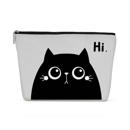 Cute Cat Mom Gifts, Cat Makeup Bag, Funny Cosmetic Bag Cat Gifts for Women, Cat Lover Gifts for Women Sister Girls Best Friend Birthday Christmas Halloween Friendship Travel Toiletry Bag, Grey