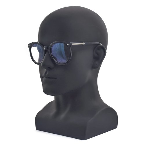 FLWAI PVC Matte Black Male Mannequin Head Display Head Stand Wig Display Head Model Men Manikin Head Dolls for Display Headset, Headphone, Game Console, Hats, Wigs Jewellery (Matte Black)
