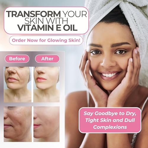 Bulk Vitamin E Oil by Leven Rose 75,000 IU per oz 100% Natural, Organic, Pure Vitamin E Oil for Skin, Face, Hair, and Nails, 16 oz