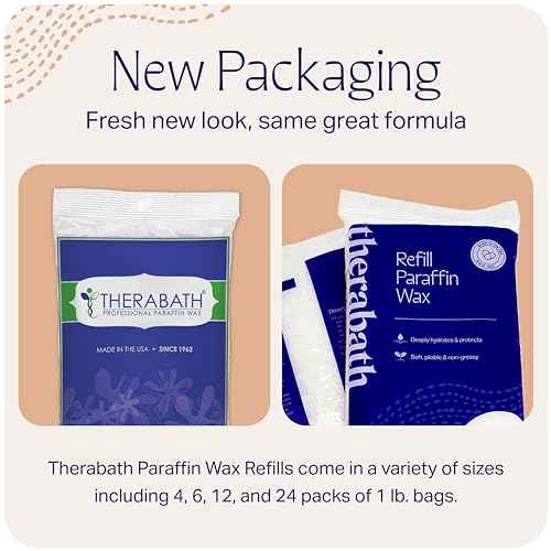 Therabath Paraffin Wax Refill - Thermotherapy - Use to Relieve Arthritis Discomfort, Stiff Muscles, & Dry Skin - for Hands, Feet, Body - Deeply Hydrates - Made in USA, 4 lb. Eucalyptus Rosemary Mint