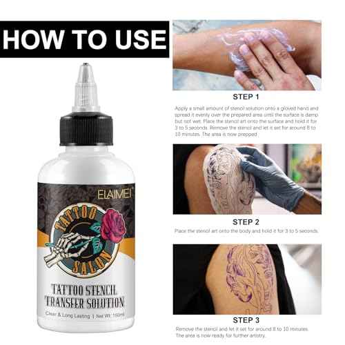 2 Pack Tattoo Stencil Transfer Gel Solution, Professional Tattoo Stencil Gel, Stencil Magic Cream, Tattoo Application Solution for Transfer Paper Machine Stencils, Clear & Long-Lasting