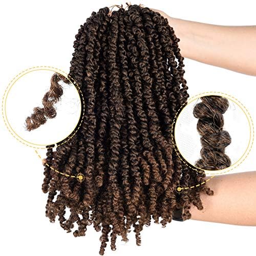 Silike 14 Inch Passion Twist Crochet Braid Synthetic Hair Extension Pre-Twisted Crochet Twisted Braids For Woman(14 inch, T30)