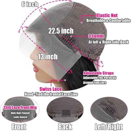 12 Inch Deep Wave Lace Front Wigs Human Hair Wigs for Women 13x6 Deep Curly Lace Frontal Wigs 250 Density HD Lace Front Wigs Human Hair Pre Plucked with Baby Hair