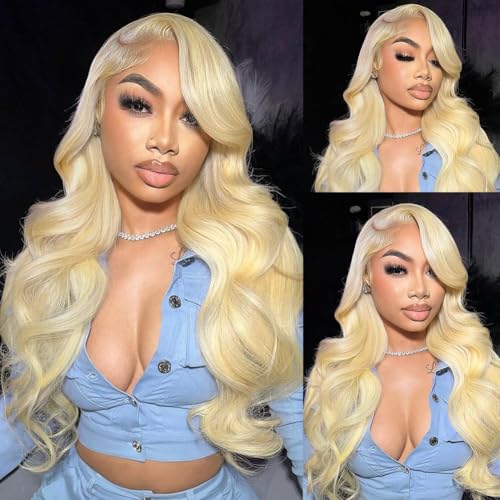 613 Bundles Human Hair Body Wave Blonde Bundles Human Hair 22 Inch 100% Unprocessed 12A Brazilian Virgin Raw Weave Bundles Human hair Blonde Bundle Body Wave Extensions for Women