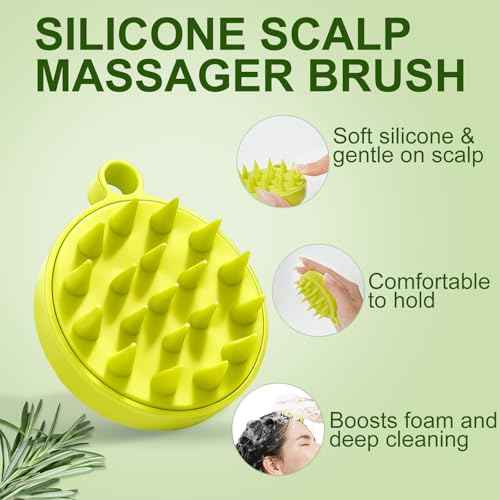 Scalp Scrub, Scalp Exfoliator with Rosemary & Mint, Hair Treatment for Itchy Scalp, Dandruff & Buildup Removal, Scalp Treatment with Scalp Massager for Detox & Nourishment / 8.8oz