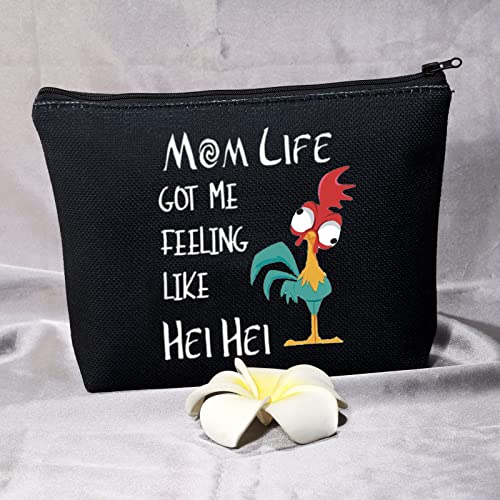 BDPWSS Chicken Makeup Bag Mom Life Got Me Feeling Like Hei Hei Rooster Gifts Funny Chicken Gifts Hei Hei Fans Cosmetic Bag For Sister Friend Bestie (Mom life HEI bl2)