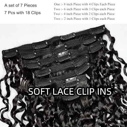 Burmese Curly Clip in Hair Extensions Human Hair 3C4A Lace Clip in Human Hair Extensions 2 Pack 240g 14pcs Spirally Curly Classic Clips Ins Real Human Hair Extension Full Head For Black Women 16 Inch