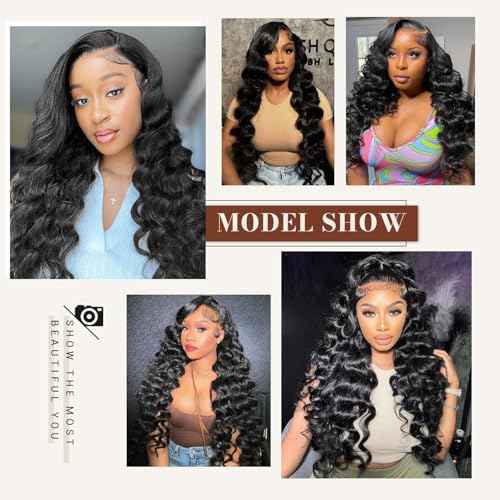 30 Inch Body Wave Lace Front Wigs Human Hair With Baby Hair 13x6 Hd Lace Frontal Wigs Pre Plucked Black Body Wave Wig Human hair 220% Density Long Black Lace Front Wigs For Women