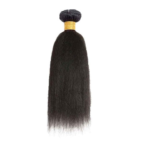 1B Kinky Straight Bundles Human Hair 30 Inch Natural Black Yaki Straight Bundle Human Hair Extensions Unprocessed Virgin Remy Hair 1 Bundle 50 Gram Per Bundle For Women