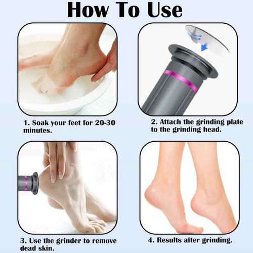 Ideal Swan 2 in 1 Electric Feet Callus Remove, Professional Speed Foot File Pedicure Tools, Gray 9 Adjustable Speeds Electric Foot Callus Remover for Cracked, or Tough Skin and Calluses(Gray)