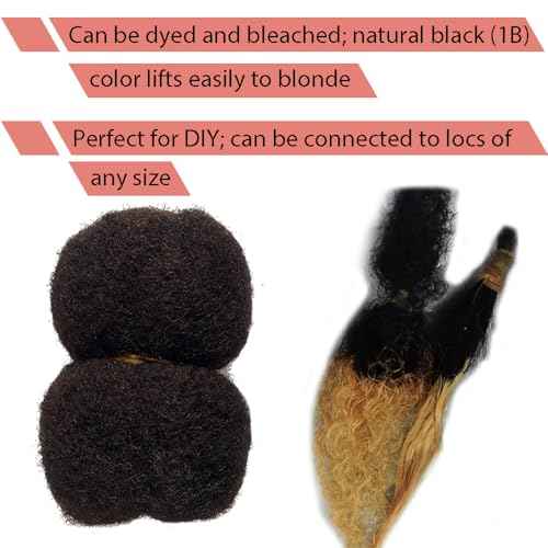 Tight Afro Kinky Human Hair for Dreadlocks,Ideal for Making Locs,Repair Extensions,Twist or Braids 4 Bundles/Package Darker Brown #2 16inch
