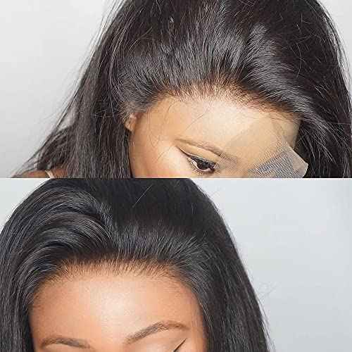 13x4 Ear To Ear Straight Lace Frontal Closure Transparent HD Human Hair With Baby Hair Knots 100% Virgin Remy Human Lace Frontal Closures 150% Density Natural Color (18 Inch,Straight frontal)