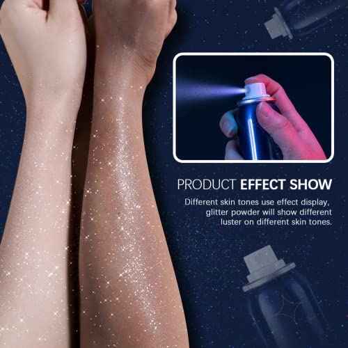 Corleone Body Glitter,Shiny Glitter Spray for Hair,Highlighter Powder,Glitter Shimmer Sparkle Hairspray Powder Makeup, for Face Body Hair Dress Prom Party