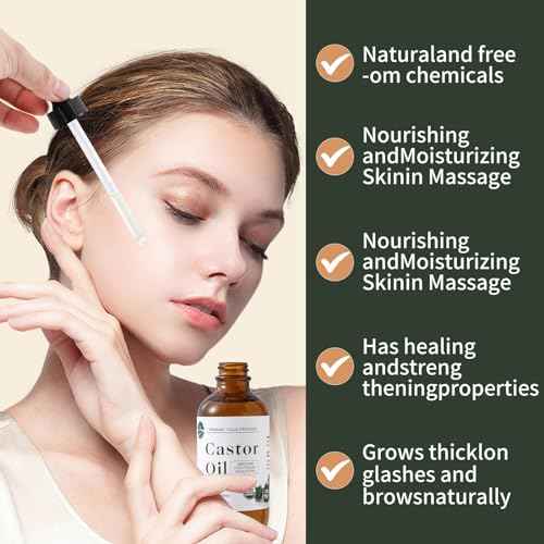 Organic Castor Oil Cold Pressed Unrefined - Hair Growth & Care, Thicker Eyelashes & Eyebrows (4.23FlOz) - Certified Organic, Hexane Free