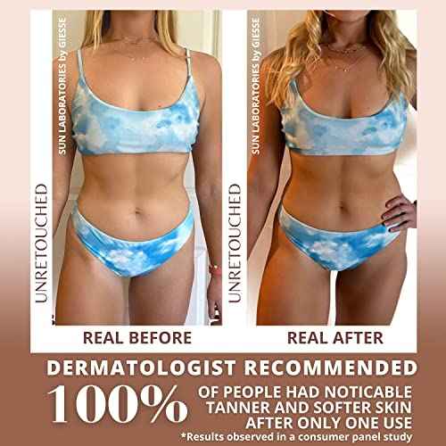 Sun Laboratories By Giesee Dark Sunsation Self Tanning Lotion 8 oz 2 Pack with Tanning Mitt - Organic Self Tanner, Sunless Tanner, Sun Labs Very Dark Tanning Lotion, Self Tanner with Mitt