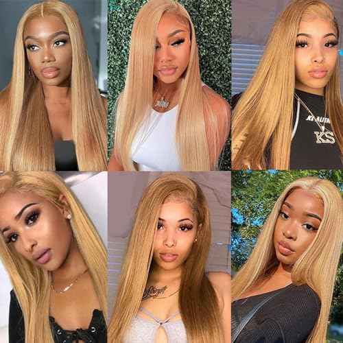 Color #27 Bundle Honey Blonde Straight Human Hair Bundles Raivide Golden Blonde Bundle #27 Straight Bundles Human Hair 16 18 20 Inch