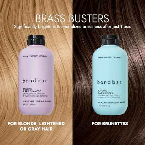Bondbar Purple Brightening Shampoo for Blonde, Lightened & Gray Hair, Neutralizes Brassiness, Repairs, Protects, Hydrates, Vegan, CrueltyFree, 8 Fl. Oz