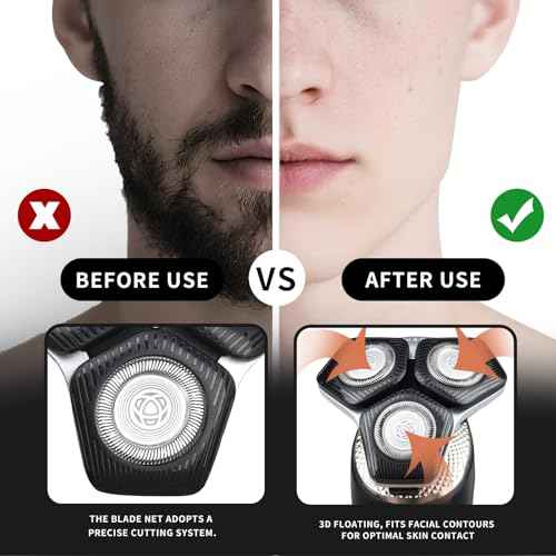 SH71/50 Shaving Heads Compatible with Phili*s Shavers Series S5000 (S5XXX),S7000 (S7XXX) for SH60/70 and SH70/70 (Black)