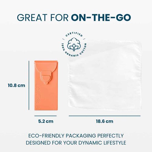 LastTissue® Reusable Cotton Tissue Pack – Sustainable, Durable, Eco-Conscious, Portable & Washable Facial Tissues for Men and Women with Travel Handkerchief Storage Case