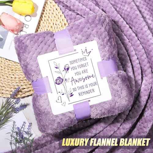 Birthday Gifts for Women Self Care Gifts Get Well Soon Gifts, Lavender Relaxing Spa Gifts Basket Care Package w/ Flannel Blanket 40 OZ Tumbler, Christmas Gifts for Mom Wife Grandma Friends Sisters Her