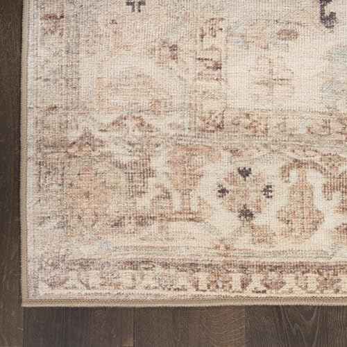 Nourison Home Vintage Washables Beige 5'3" x 7'3" Area Rug - Easy Clean, Non Shedding, Bed Room, Living Room, Dining Room, Kitchen (5' x 7')