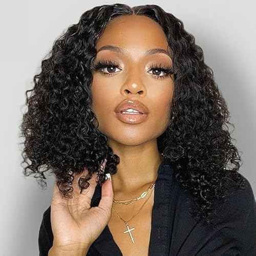 16 Inch 180% Density 13x4 Deep Wave Lace Front Wigs Human Hair Wet And Wavy Water Wave HD Lace Front Wigs Human Hair Pre Plucked Deep Curly Lace Frontal Wig