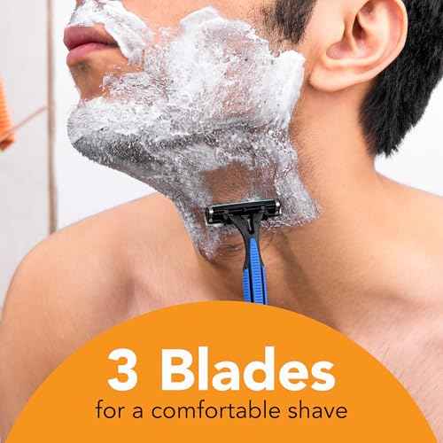 BIC Comfort 3 Disposable Razors, Long-Lasting 3-Blade Razors for Men, Perfect razors Designed for Smooth and Comfortable Shave, 1-Count