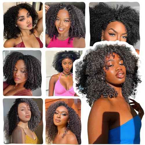 Afro Kinky Curly Knotless Pre-Separated Crochet Hair Extensions 140G Micro Pre Looped Crochet Human Hair Extensions Curly 100% Human Hair Extensions Natural Color (Natural Black(140g), 16 Inch)