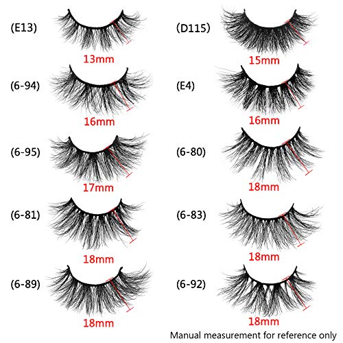 GOO GOO 3D Mink Eyelashes, 13mm to 25mm 20 Styles Multipack Fake Eyelashes Wholesale Bulk Eyelashes Reusable Handmade Siberian Mink False Eyelahses for Women