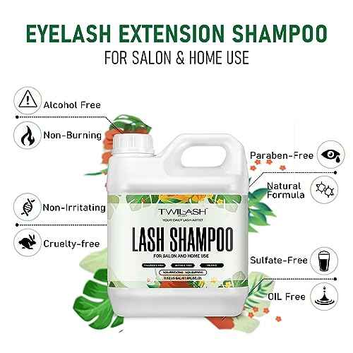 Lash Shampoo Bulk, Eyelash Cleanser for Extensions 2 Liters - 3 Foam Pump Bottles, 3 Lash Cleansing Brushes, Dispenser Pump - Eyelid Foaming Cleanser for Professional Salon and Home Use