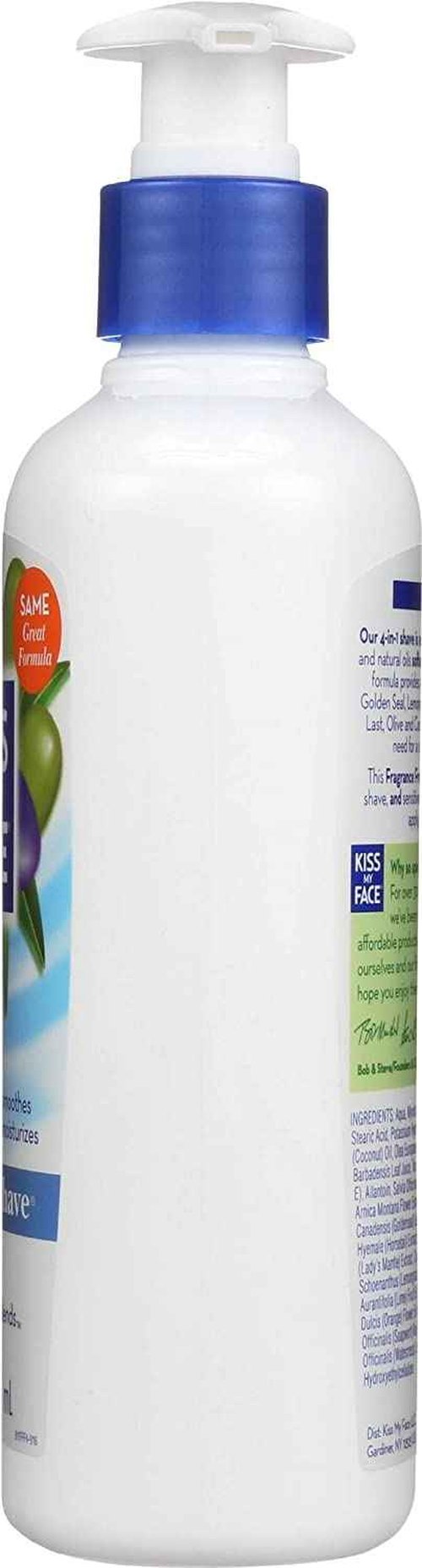 Kiss My Face 4 in1 Moisture Shave, Fragrance Free 11 oz (Pack of 3)