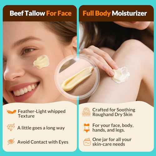 Beef Talow for Skin - 100% Grass Fed - Whipped Tallow and Honey Balm£¬Moisturizer Cream for Face & Body -Natural Organic Formula for Dry & Sensitive Skin (Citrus Breeze) (2 oz)