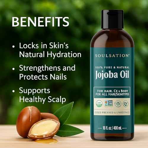 Organic Jojoba Oil for Skin, Hair & Face (8oz) | 100% Pure, Natural Cold Pressed